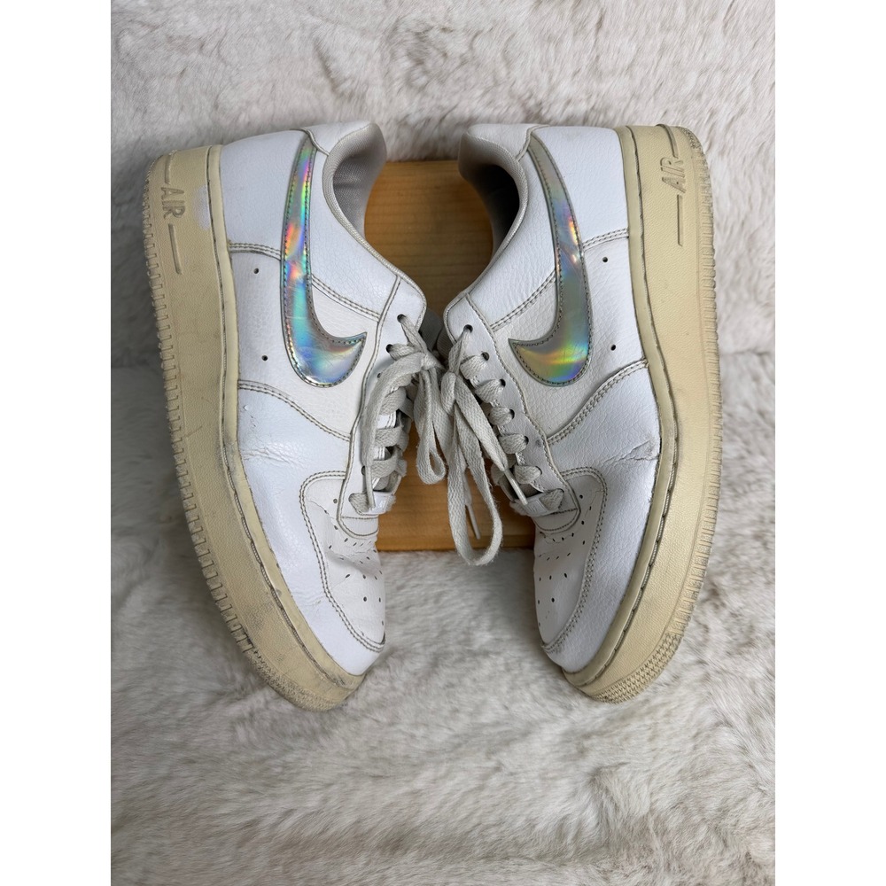 Nike Air Force 1 Low White Iridescent Holographic CJ1646-100 Womens Size 8